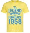 Мужская футболка This Legend was born in February 1958 Лимонный фото