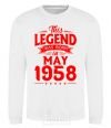 Sweatshirt This Legend was born in May 1958 White фото