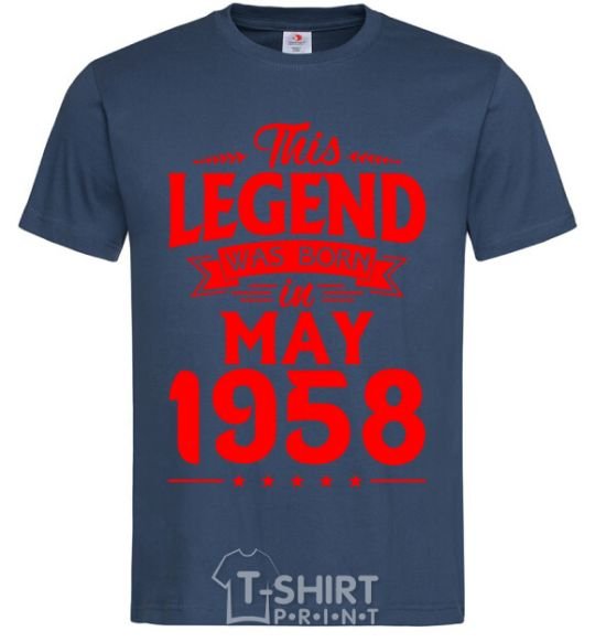 Men's T-Shirt This Legend was born in May 1958 navy-blue фото