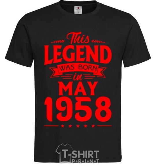 Men's T-Shirt This Legend was born in May 1958 black фото