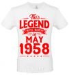 Men's T-Shirt This Legend was born in May 1958 White фото