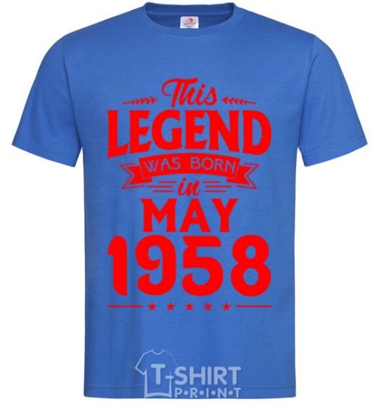 Men's T-Shirt This Legend was born in May 1958 royal-blue фото