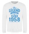 Sweatshirt This Legend was born in June 1958 White фото