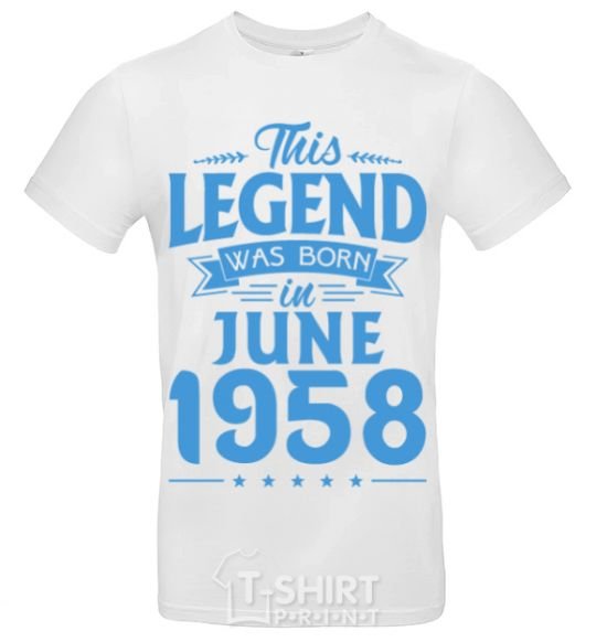 Men's T-Shirt This Legend was born in June 1958 White фото