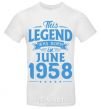 Men's T-Shirt This Legend was born in June 1958 White фото