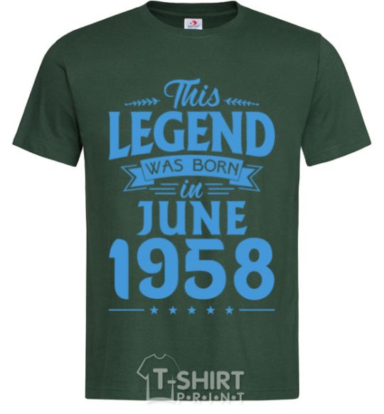 Men's T-Shirt This Legend was born in June 1958 bottle-green фото