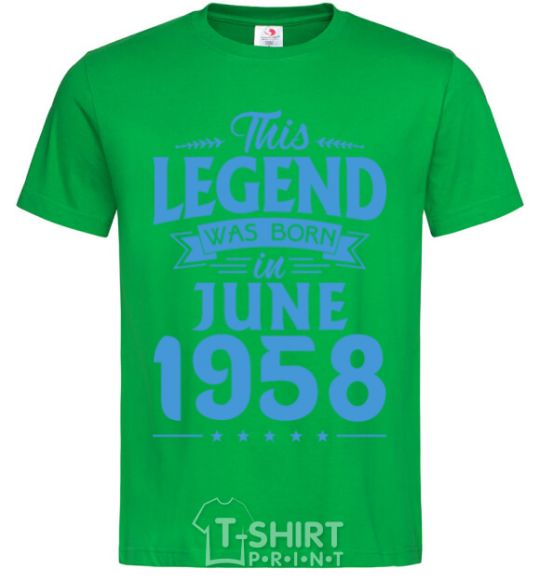 Men's T-Shirt This Legend was born in June 1958 kelly-green фото