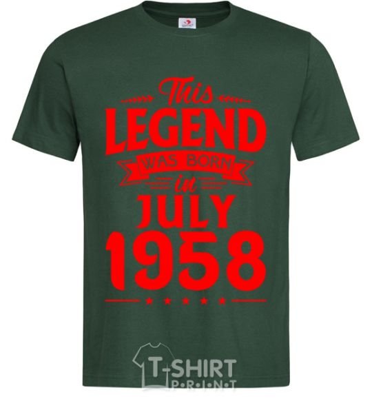 Мужская футболка This Legend was born in July 1958 Темно-зеленый фото