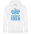 Men`s hoodie This Legend was born in August 1958 White фото