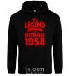 Men`s hoodie This Legend was born in September 1958 black фото