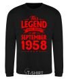 Sweatshirt This Legend was born in September 1958 black фото