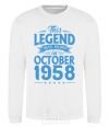 Sweatshirt This Legend was born in October 1958 White фото