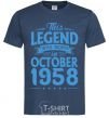 Men's T-Shirt This Legend was born in October 1958 navy-blue фото