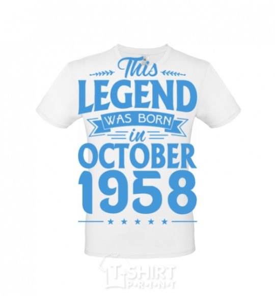 Men's T-Shirt This Legend was born in October 1958 White фото