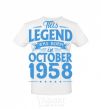 Men's T-Shirt This Legend was born in October 1958 White фото