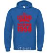 Men`s hoodie This Legend was born in November 1958 royal фото