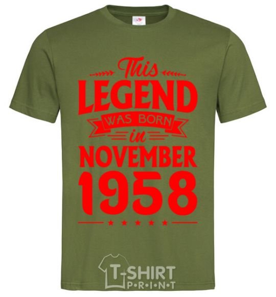 Men's T-Shirt This Legend was born in November 1958 millennial-khaki фото