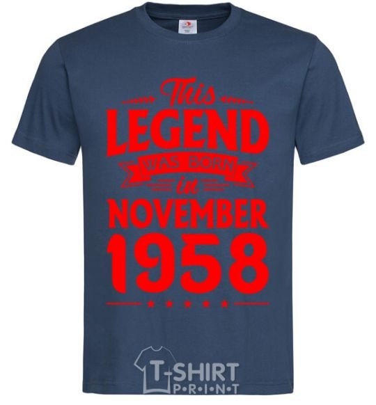 Men's T-Shirt This Legend was born in November 1958 navy-blue фото