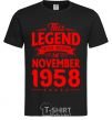 Men's T-Shirt This Legend was born in November 1958 black фото