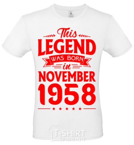 Men's T-Shirt This Legend was born in November 1958 White фото