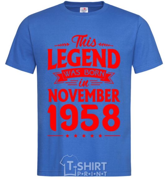 Men's T-Shirt This Legend was born in November 1958 royal-blue фото