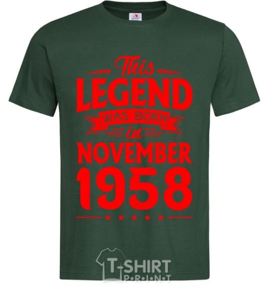 Men's T-Shirt This Legend was born in November 1958 bottle-green фото