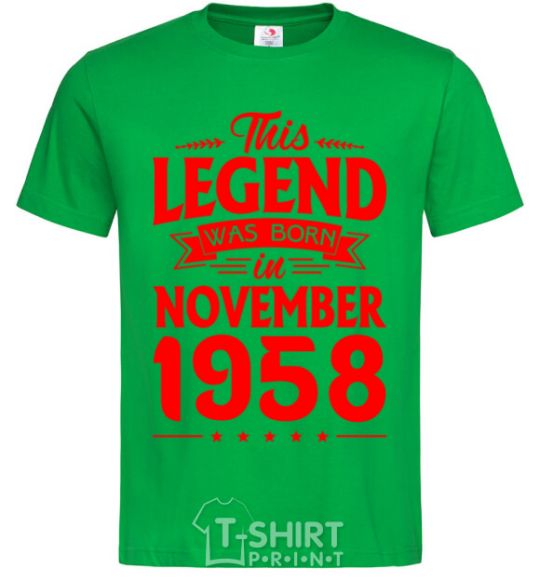 Men's T-Shirt This Legend was born in November 1958 kelly-green фото