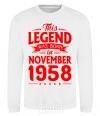 Sweatshirt This Legend was born in November 1958 White фото