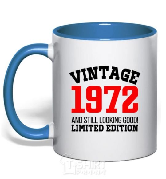 Mug with a colored handle Vintage 1972 royal-blue фото