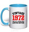 Mug with a colored handle Vintage 1972 sky-blue фото