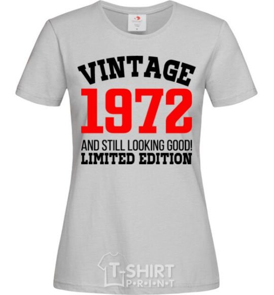 Women's T-shirt Vintage 1972 grey фото