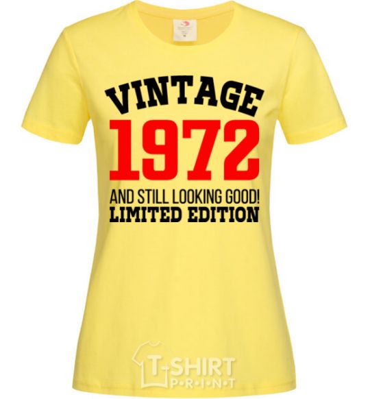 Women's T-shirt Vintage 1972 cornsilk фото