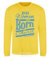 Sweatshirt Real women are born in April yellow фото