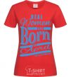 Women's T-shirt Real women are born in April red фото