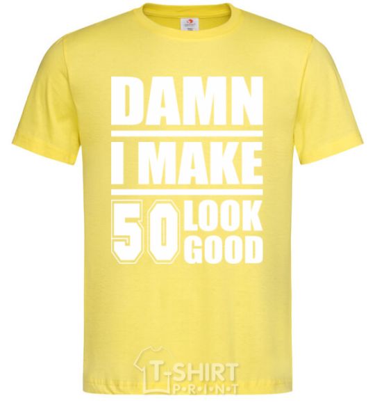 Мужская футболка Damn i make 50 look good Лимонный фото