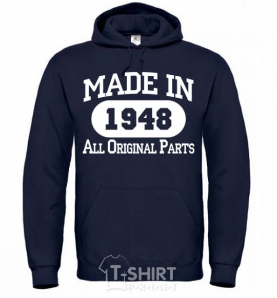 Men`s hoodie Made in 1948 All Original Parts navy-blue фото