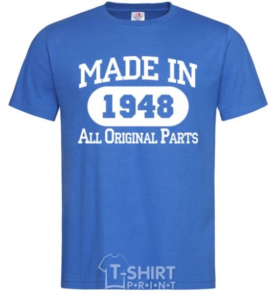 Men's T-Shirt Made in 1948 All Original Parts royal-blue фото