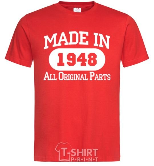 Men's T-Shirt Made in 1948 All Original Parts red фото