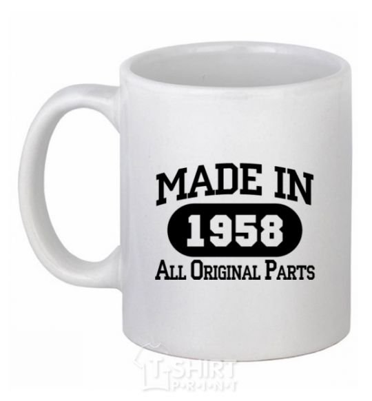 Ceramic mug Made in 1958 All Original Parts White фото