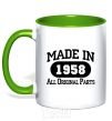 Mug with a colored handle Made in 1958 All Original Parts kelly-green фото