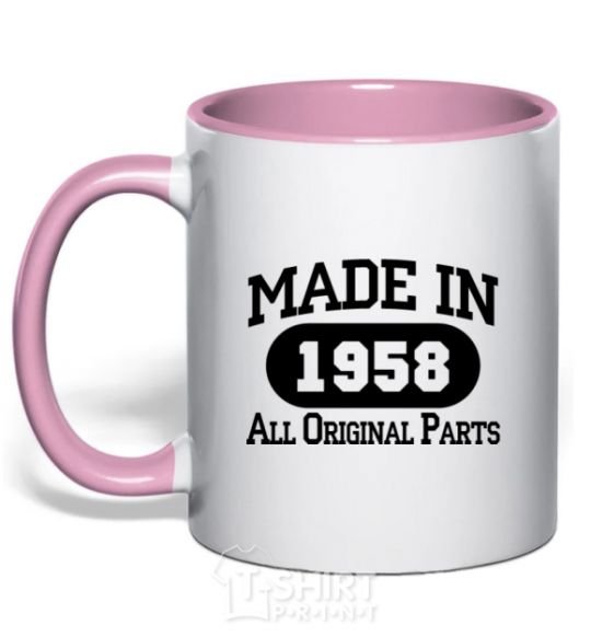 Mug with a colored handle Made in 1958 All Original Parts light-pink фото