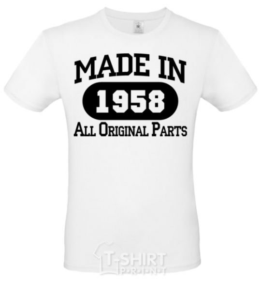 Men's T-Shirt Made in 1958 All Original Parts White фото