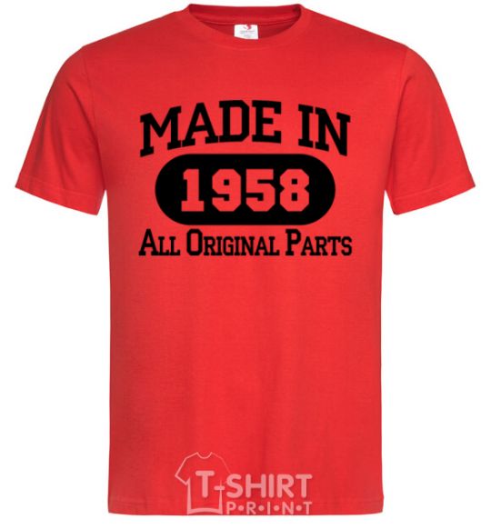 Men's T-Shirt Made in 1958 All Original Parts red фото