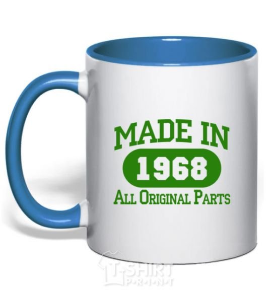 Mug with a colored handle Made in 1968 All Original Parts royal-blue фото