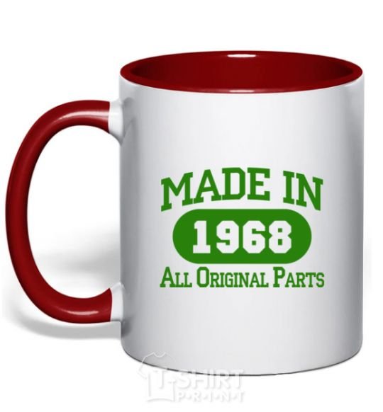 Mug with a colored handle Made in 1968 All Original Parts red фото