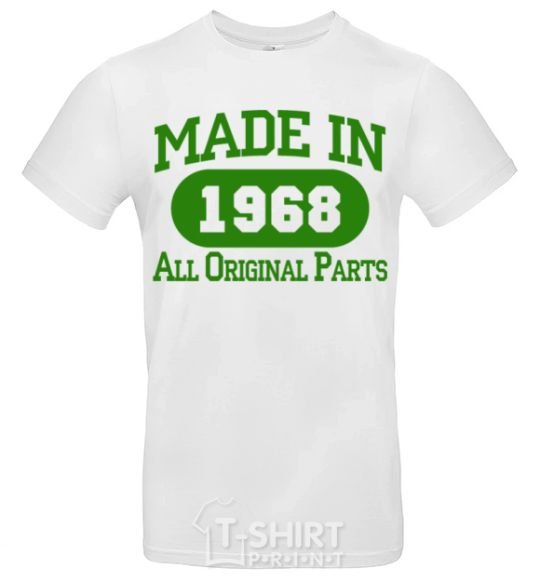 Men's T-Shirt Made in 1968 All Original Parts White фото