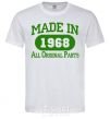 Мужская футболка Made in 1968 All Original Parts Белый фото