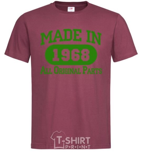 Men's T-Shirt Made in 1968 All Original Parts burgundy фото