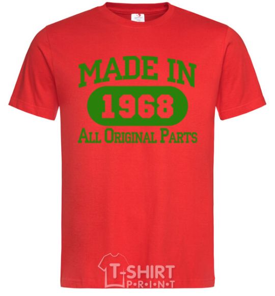 Men's T-Shirt Made in 1968 All Original Parts red фото