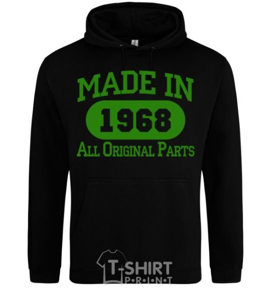 Men`s hoodie Made in 1968 All Original Parts black фото